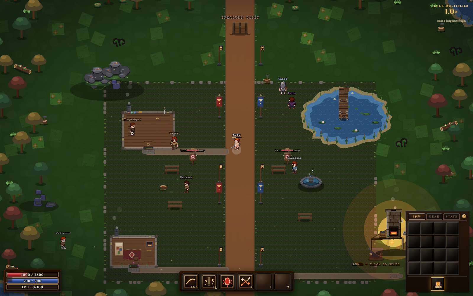 The in-game gold shop in Town